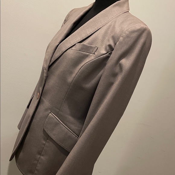 Kasper Jacket Blazer Women Size 6P Taupe Tailored Detailed Stitching - Picture 11 of 15